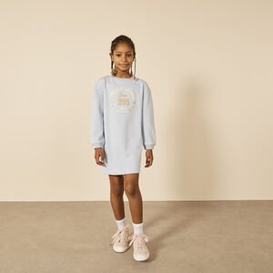 Vestido sudadera manga larga estampado puff College para niña 