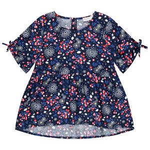 Túnica de manga corta con estampado floral para niña 