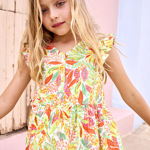 Vestido sin mangas estampado vegetal para niña 