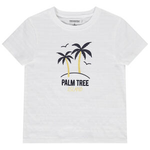 Camiseta manga corta estampado palmeras para niño 