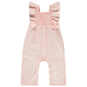 Combinaison largas smockée estampada moteada para niña 