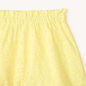 Conjunto de tirantes lisos + short de bordado inglés para niña 
