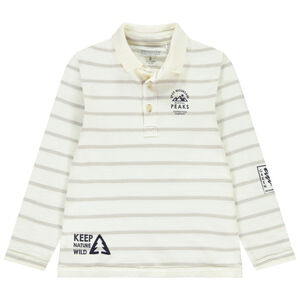 Polo de manga larga a rayas con estampados para niño 