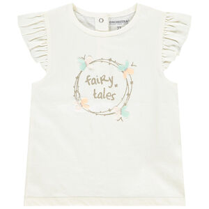 Camiseta de manga corta con mariposas 3D para niña 