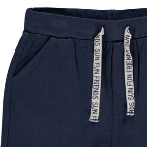 Bermudas de felpa lisa con cordones para bebé niño 