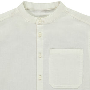 Camisa de manga larga con mangas enrollables lisa para niño 