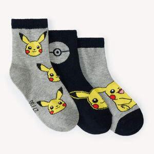 Lote de 3 pares de calcetines para niño Pikachu Pokémon 