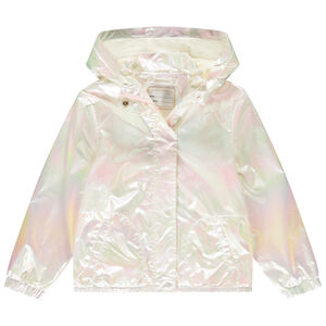 Chaqueta cortavientos iridiscente de jersey forrada para niña 