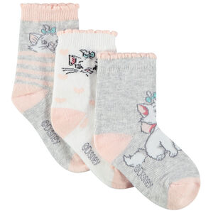 Pack de 3 pares de calcetines con estampado Marie Disney para bebé niña 