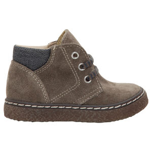 Botines de ante con aplicaciones con chevrones en la parte trasera 