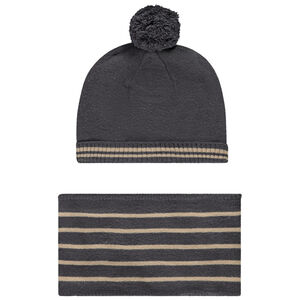 Conjunto de gorro y cuello de punto con forro polar para bebé 