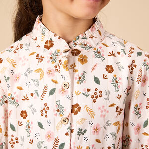 Robe de niña de manga larga con estampado. 