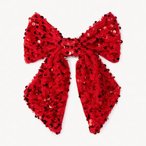 Barrette de gran lazo de terciopelo con lentejuelas para niña  Main Barrette de gran lazo de terciopelo con lentejuelas para niña