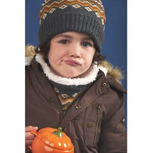Conjunto de gorro y cuello de punto con forro de sherpa niño 