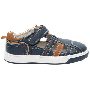 Sandalias efecto piel para niño con cierre de velcro 