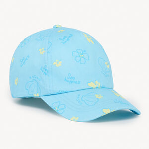 Gorra de twill con estampado de flores y conchas para niña bebé 