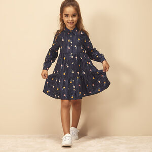 Vestido camisa de lyocell con estampado fantasía para niña 