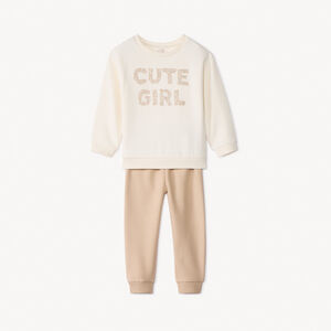Ensemble sweat fantaisie + jogging pour bébé fille   Main Ensemble sweat fantaisie + jogging pour bébé fille