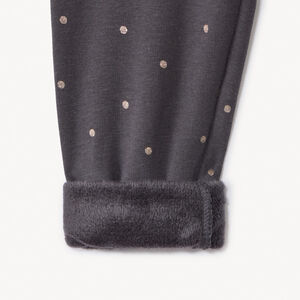 Pantalón con forro y estampado de lunares con purpurina para bebé niña 
