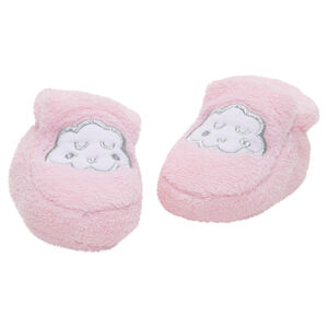 Pantuflas de sherpa con nube bordada en hilo plateado 