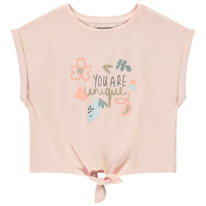 Camiseta de manga corta con nudo para niña 