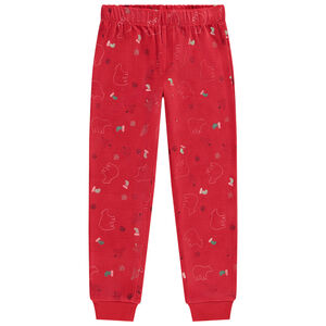 Set de pijama de 2 piezas de terciopelo con estampado de oso polar niño 