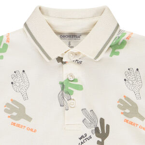 Polo de manga corta con estampado de cactus niño 