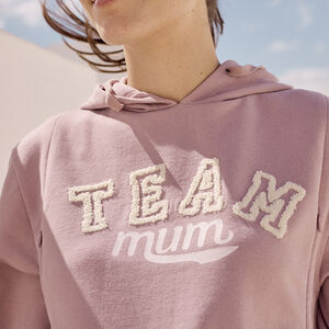 Sudadera de embarazo y lactancia con cremallera y parches de bucle 