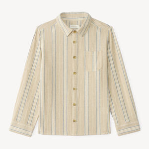Camisa de niño de manga larga con rayas verticales 