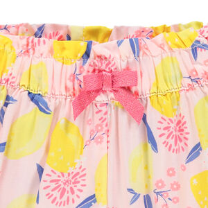 Pantalón fluido con estampado de limones para bebé niña 