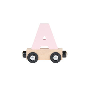 Vagón de madera letra "A" - rosa 