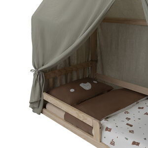 Tela de gasa de algodón para cuna Premissori verde 