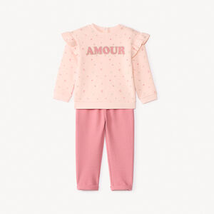 Ensemble jogging avec sweat imprimé pour bébé fille  Main Ensemble jogging avec sweat imprimé pour bébé fille