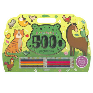 Libro de actividades Animales con 500 pegatinas y lápices de colores +5años 