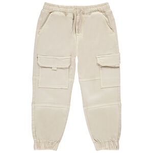 Pantalón cargo liso con efecto denim para niño 