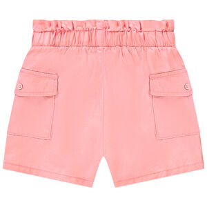 Short liso de lona con bolsillos para bebé niña  Main Short liso de lona con bolsillos para bebé niña
