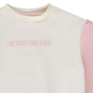 Sudadera efecto color block con bordado para niña 