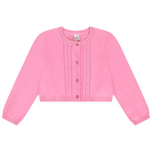 Chaleco de punto con mangas largas y calados para bebé niña 