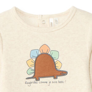 Pelele de terciopelo con estampado de dinosaurio para bebé niño con aperturas según la edad 