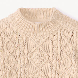 Jersey de punto con efecto trenzado y cuello alto para bebé niño 