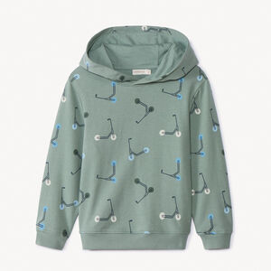 Sudadera de felpa con capucha y estampado de patinetes para niño 