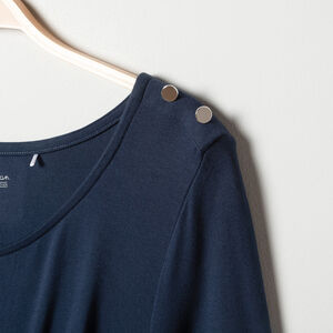 Vestido de embarazo de manga larga azul marino 