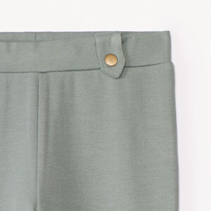 Legging de sarga lisa con trabillas para niña 