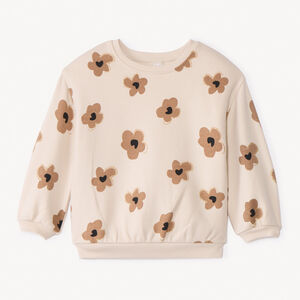 Sweat molleton oversize imprimé pour bébé fille  Main Sweat molleton oversize imprimé pour bébé fille