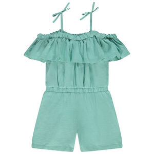 Combishort con volantes y tirantes para niña 