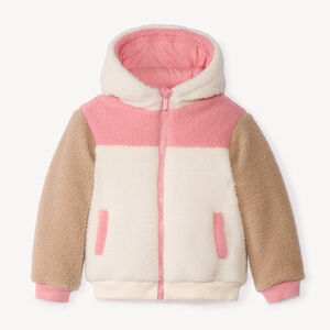 Blouson en sherpa moutonné effet colorblock pour fille   Main Blouson en sherpa moutonné effet colorblock pour fille