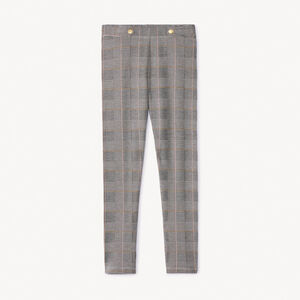 Caleçon long en maille jacquard à carreaux pour fille   Main Caleçon long en maille jacquard à carreaux pour fille
