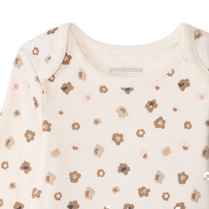 Lote de 3 bodies de manga larga fantasía para bebé niña con aperturas diferentes según la edad 