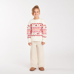 Pull fille en tricot jacquard 
