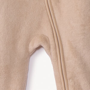 Pelele piloto de sherpa liso con orejas de osito para bebé niño 